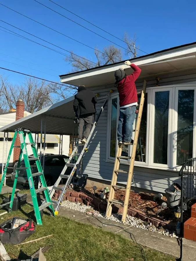 Restoration crew performing exterior repair in Chicago Heights